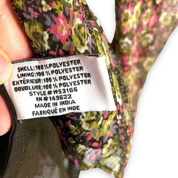 Walter Baker Rita Wrap Effect Georgette Peplum Top, Multicolor Floral, Size S - Picture 6 of 11